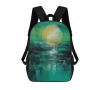 sinyumoney Sacs À Dos Emerald Horizon - Abstract Sun And Water Reflection Sac À Dos Scolaire Pour Enfants, Sac D'école Imprimé En 3D Pour Garçons, Élèves Du Primaire Et Du Collège 17inch