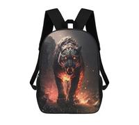 sinyumoney Sacs À Dos Fiery Tiger Stalking Sac À Dos Scolaire Pour Enfants, Sac D'école Imprimé En 3D Pour Garçons, Élèves Du Primaire Et Du Collège 17inch