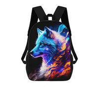sinyumoney Sacs À Dos Flame Wolf Artwork -4 Sac À Dos Scolaire Pour Enfants, Sac D'école Imprimé En 3D Pour Garçons, Élèves Du Primaire Et Du Collège 17inch