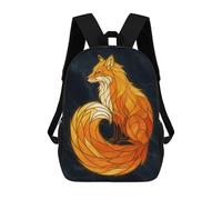 sinyumoney Sacs À Dos Fox Stained Glass Style Digital Art Sac À Dos Scolaire Pour Enfants, Sac D'école Imprimé En 3D Pour Garçons, Élèves Du Primaire Et Du Collège 17inch