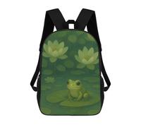 sinyumoney Sacs À Dos Frog on Lily Pad Illustration Sac À Dos Scolaire Pour Enfants, Sac D'école Imprimé En 3D Pour Garçons, Élèves Du Primaire Et Du Collège 17inch