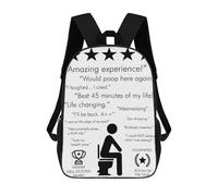 sinyumoney Sacs À Dos FUNNY BATHROOM Reviews Sac À Dos Scolaire Pour Enfants, Sac D'école Imprimé En 3D Pour Garçons, Élèves Du Primaire Et Du Collège 17inch
