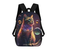 sinyumoney Sacs À Dos Galactic Cat Dreamscape -2 Sac À Dos Scolaire Pour Enfants, Sac D'école Imprimé En 3D Pour Garçons, Élèves Du Primaire Et Du Collège 17inch