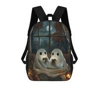 sinyumoney Sacs À Dos Ghosts Cozy Halloween Night Sac À Dos Scolaire Pour Enfants, Sac D'école Imprimé En 3D Pour Garçons, Élèves Du Primaire Et Du Collège 17inch