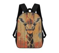 sinyumoney Sacs À Dos Giraffe Portrait on Wood Panel Whimsical Wildlife Art Sac À Dos Scolaire Pour Enfants, Sac D'école Imprimé En 3D Pour Garçons, Élèves Du Primaire Et Du Collège 17inch