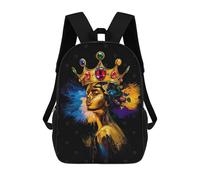 sinyumoney Sacs À Dos Golden Queen Portrait Sac À Dos Scolaire Pour Enfants, Sac D'école Imprimé En 3D Pour Garçons, Élèves Du Primaire Et Du Collège 17inch