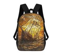 sinyumoney Sacs À Dos Golden Sinking Ship Sac À Dos Scolaire Pour Enfants, Sac D'école Imprimé En 3D Pour Garçons, Élèves Du Primaire Et Du Collège 17inch