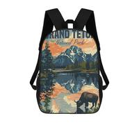 sinyumoney Sacs À Dos Grand Teton National Park Sac À Dos Scolaire Pour Enfants, Sac D'école Imprimé En 3D Pour Garçons, Élèves Du Primaire Et Du Collège 17inch