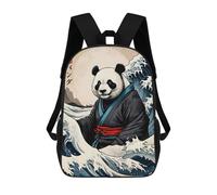 sinyumoney Sacs À Dos Great Wave of Panda Sac À Dos Scolaire Pour Enfants, Sac D'école Imprimé En 3D Pour Garçons, Élèves Du Primaire Et Du Collège 17inch