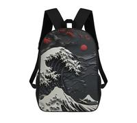sinyumoney Sacs À Dos Great Wave Off Kanagawa Sac À Dos Scolaire Pour Enfants, Sac D'école Imprimé En 3D Pour Garçons, Élèves Du Primaire Et Du Collège 17inch