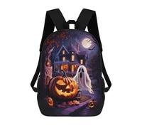 sinyumoney Sacs À Dos Halloween Pumpkin & Ghost Sac À Dos Scolaire Pour Enfants, Sac D'école Imprimé En 3D Pour Garçons, Élèves Du Primaire Et Du Collège 17inch
