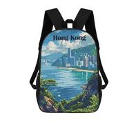 sinyumoney Sacs À Dos Hong Kong Cityscape Travel Sac À Dos Scolaire Pour Enfants, Sac D'école Imprimé En 3D Pour Garçons, Élèves Du Primaire Et Du Collège 17inch