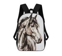 sinyumoney Sacs À Dos Horse Watercolor Portrait Sac À Dos Scolaire Pour Enfants, Sac D'école Imprimé En 3D Pour Garçons, Élèves Du Primaire Et Du Collège 17inch