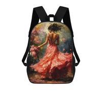 sinyumoney Sacs À Dos Impressionist Inspired Elegant Woman in Floral Dress Sac À Dos Scolaire Pour Enfants, Sac D'école Imprimé En 3D Pour Garçons, Élèves Du Primaire Et Du Collège 17inch