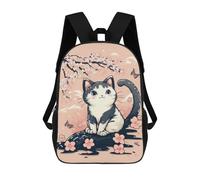 sinyumoney Sacs À Dos Imprimés En 3D 17inch Cat Cherry Blossoms Sacs À Dos Pour Enfants, Sacs D'école, Sacs De Voyage Mignons, Sacs À Dos Décontractés Pour Garçons