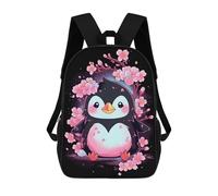 sinyumoney Sacs À Dos Imprimés En 3D 17inch Cute Floral Penguin Sacs À Dos Pour Enfants, Sacs D'école, Sacs De Voyage Mignons, Sacs À Dos Décontractés Pour Garçons