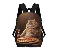 sinyumoney Sacs À Dos Imprimés En 3D 17inch Fat Cat Pizza Dinner Food Sacs À Dos Pour Enfants, Sacs D'école, Sacs De Voyage Mignons, Sacs À Dos Décontractés Pour Garçons