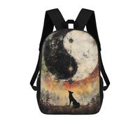 sinyumoney Sacs À Dos Imprimés En 3D 17inch Fox Gazing at Yin Yang Sacs À Dos Pour Enfants, Sacs D'école, Sacs De Voyage Mignons, Sacs À Dos Décontractés Pour Garçons