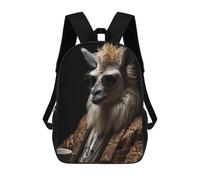 sinyumoney Sacs À Dos Imprimés En 3D 17inch Funky Llama in Suit Sacs À Dos Pour Enfants, Sacs D'école, Sacs De Voyage Mignons, Sacs À Dos Décontractés Pour Garçons