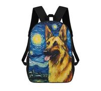 sinyumoney Sacs À Dos Imprimés En 3D 17inch German Shepherd Night Sacs À Dos Pour Enfants, Sacs D'école, Sacs De Voyage Mignons, Sacs À Dos Décontractés Pour Garçons