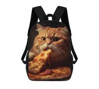 sinyumoney Sacs À Dos Imprimés En 3D 17inch Ginger Cat Eating Pizza Sacs À Dos Pour Enfants, Sacs D'école, Sacs De Voyage Mignons, Sacs À Dos Décontractés Pour Garçons