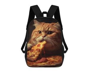 sinyumoney Sacs À Dos Imprimés En 3D 17inch Ginger Cat Eating Pizza Sacs À Dos Pour Enfants, Sacs D'école, Sacs De Voyage Mignons, Sacs À Dos Décontractés Pour Garçons