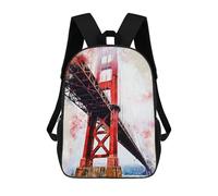 sinyumoney Sacs À Dos Imprimés En 3D 17inch Golden Gate in Watercolor Sacs À Dos Pour Enfants, Sacs D'école, Sacs De Voyage Mignons, Sacs À Dos Décontractés Pour Garçons