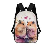 sinyumoney Sacs À Dos Imprimés En 3D 17inch Hamster Couple Watercolor Sacs À Dos Pour Enfants, Sacs D'école, Sacs De Voyage Mignons, Sacs À Dos Décontractés Pour Garçons