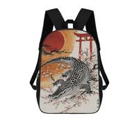 sinyumoney Sacs À Dos Imprimés En 3D 17inch Japan Alligator Painting Sacs À Dos Pour Enfants, Sacs D'école, Sacs De Voyage Mignons, Sacs À Dos Décontractés Pour Garçons