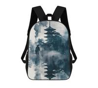 sinyumoney Sacs À Dos Imprimés En 3D 17inch Japanese Pagoda in Mist Sacs À Dos Pour Enfants, Sacs D'école, Sacs De Voyage Mignons, Sacs À Dos Décontractés Pour Garçons