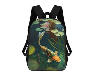 sinyumoney Sacs À Dos Imprimés En 3D 17inch Koi Fish Swimming in Pond Sacs À Dos Pour Enfants, Sacs D'école, Sacs De Voyage Mignons, Sacs À Dos Décontractés Pour Garçons