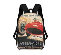 sinyumoney Sacs À Dos Imprimés En 3D 17inch Monaco Grand Prix 1960 Sacs À Dos Pour Enfants, Sacs D'école, Sacs De Voyage Mignons, Sacs À Dos Décontractés Pour Garçons