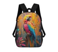 sinyumoney Sacs À Dos Imprimés En 3D 17inch Parrot Oil Painting Sacs À Dos Pour Enfants, Sacs D'école, Sacs De Voyage Mignons, Sacs À Dos Décontractés Pour Garçons