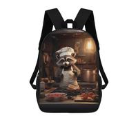 sinyumoney Sacs À Dos Imprimés En 3D 17inch Raccoon Cooking Kitchen Sacs À Dos Pour Enfants, Sacs D'école, Sacs De Voyage Mignons, Sacs À Dos Décontractés Pour Garçons