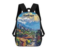 sinyumoney Sacs À Dos Imprimés En 3D 17inch Santiago Chile Cityscape Illustration Sacs À Dos Pour Enfants, Sacs D'école, Sacs De Voyage Mignons, Sacs À Dos Décontractés Pour Garçons