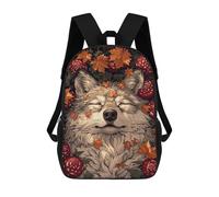 sinyumoney Sacs À Dos Imprimés En 3D 17inch Sleeping Wolf in Autumn Sacs À Dos Pour Enfants, Sacs D'école, Sacs De Voyage Mignons, Sacs À Dos Décontractés Pour Garçons