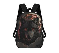 sinyumoney Sacs À Dos Imprimés En 3D 17inch Wolf Dark Moon Red Clouds Sacs À Dos Pour Enfants, Sacs D'école, Sacs De Voyage Mignons, Sacs À Dos Décontractés Pour Garçons