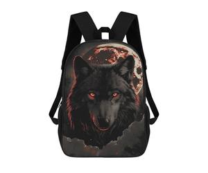 sinyumoney Sacs À Dos Imprimés En 3D 17inch Wolf Dark Moon Red Clouds Sacs À Dos Pour Enfants, Sacs D'école, Sacs De Voyage Mignons, Sacs À Dos Décontractés Pour Garçons