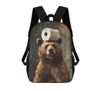 sinyumoney Sacs À Dos Imprimés En 3D Pour Enfants 17inch Bear with Toilet Paper Sac D'école Pour Enfants, Sac De Voyage, Sac À Livres Tendance, Grand Sac À Dos