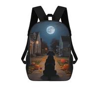sinyumoney Sacs À Dos Imprimés En 3D Pour Enfants 17inch Black Lab Halloween Night Street Sac D'école Pour Enfants, Sac De Voyage, Sac À Livres Tendance, Grand Sac À Dos