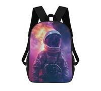 sinyumoney Sacs À Dos Imprimés En 3D Pour Enfants 17inch Burning Astronaut in Space Sacs À Livres Garçon Fille Sac D'école Pour Enfants Sac À Dos Avec Grandes Poches Pour L'école