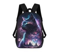sinyumoney Sacs À Dos Imprimés En 3D Pour Enfants 17inch Cat Galaxy Sacs À Livres Garçon Fille Sac D'école Pour Enfants Sac À Dos Avec Grandes Poches Pour L'école