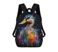 sinyumoney Sacs À Dos Imprimés En 3D Pour Enfants 17inch Colorful Duck With Drips Sacs À Livres Garçon Fille Sac D'école Pour Enfants Sac À Dos Avec Grandes Poches Pour L'école