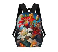 sinyumoney Sacs À Dos Imprimés En 3D Pour Enfants 17inch Colorful Flower Lilies Sac D'école Pour Enfants, Sac De Voyage, Sac À Livres Tendance, Grand Sac À Dos