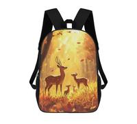 sinyumoney Sacs À Dos Imprimés En 3D Pour Enfants 17inch Deer Family in Autumn Forest Sac D'école Pour Enfants, Sac De Voyage, Sac À Livres Tendance, Grand Sac À Dos