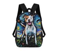 sinyumoney Sacs À Dos Imprimés En 3D Pour Enfants 17inch Dog Starry Night Pitbull Sacs À Livres Garçon Fille Sac D'école Pour Enfants Sac À Dos Avec Grandes Poches Pour L'école