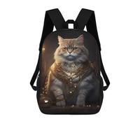 sinyumoney Sacs À Dos Imprimés En 3D Pour Enfants 17inch Fat Cat Rich King Sacs À Livres Garçon Fille Sac D'école Pour Enfants Sac À Dos Avec Grandes Poches Pour L'école