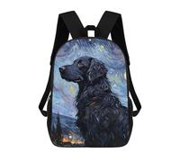 sinyumoney Sacs À Dos Imprimés En 3D Pour Enfants 17inch FlatCoated Retriever Night Sacs À Livres Garçon Fille Sac D'école Pour Enfants Sac À Dos Avec Grandes Poches Pour L'école