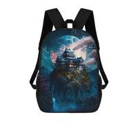 sinyumoney Sacs À Dos Imprimés En 3D Pour Enfants 17inch Full Moon Japanese Temple Sac D'école Pour Enfants, Sac De Voyage, Sac À Livres Tendance, Grand Sac À Dos