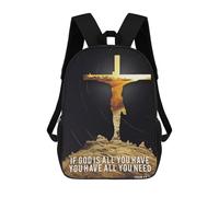 sinyumoney Sacs À Dos Imprimés En 3D Pour Enfants 17inch Jesus Christ Quote Sac D'école Pour Enfants, Sac De Voyage, Sac À Livres Tendance, Grand Sac À Dos